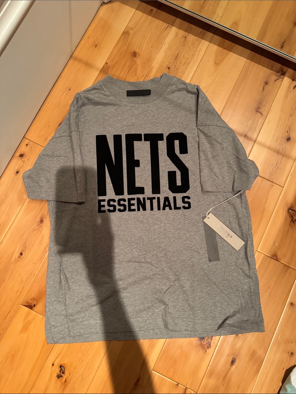 Nets FOG (Fear of God) Grey T-shirt-brand new, medium